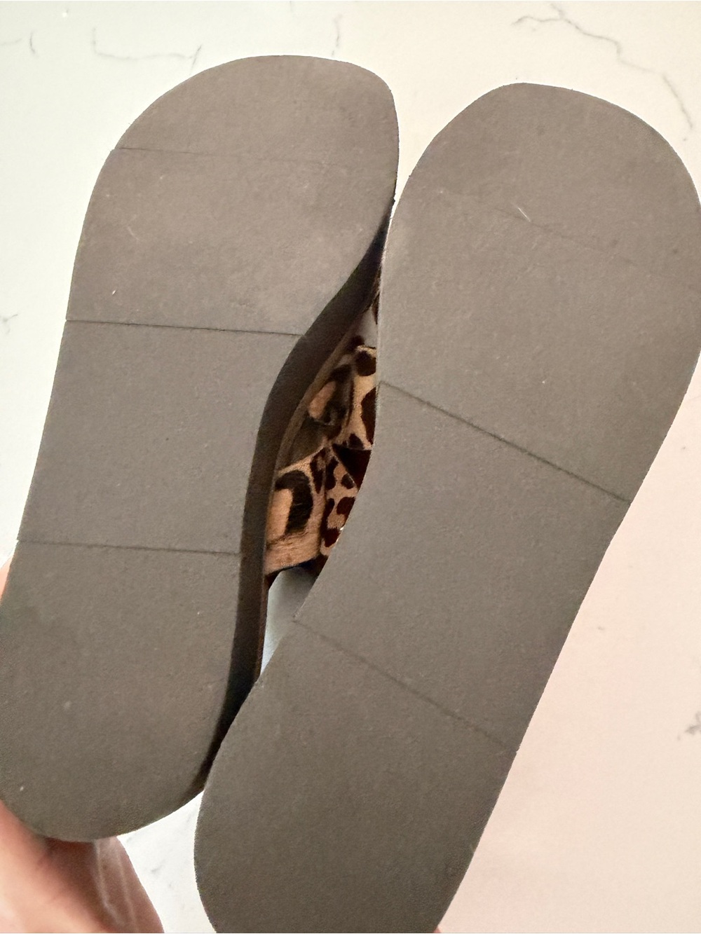 Naked Feet Leopard Print Platform Sandals - Tan/Black - Picture 3 of 9